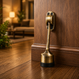Door Stopper Brass - Bullet 5" Antique Finish